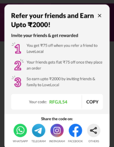 lOVELOCAL REFEERAL cODE