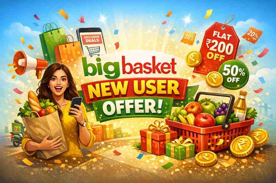 Bigbasket New User Offer: Get Flat Rs. 110 Cashback on Rs. 199